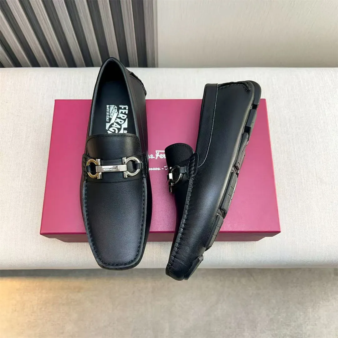Men's shoes 💰560 Ferragamo new high-end quality 🔥 black cowhide ➕ cowhide lining size 38-45